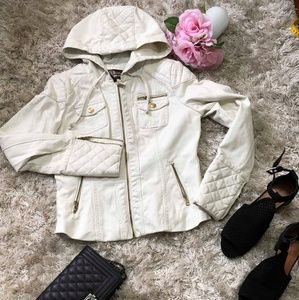 Cream/white  leather jacket Ci Sono by Cavalini